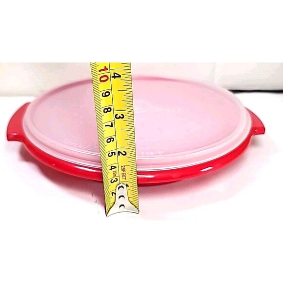 Vintage 3 Pc Tupperware Suzette Divided Relish Serving Tray 608-12 /229-5 Red - Picture 4 of 6